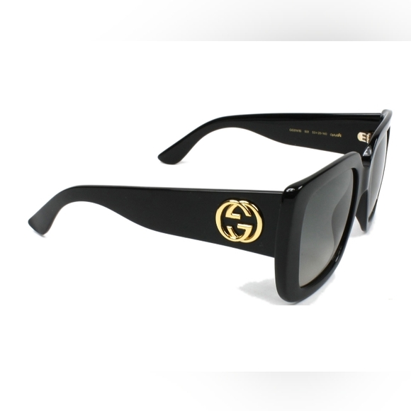 NEW GUCCI OVERSIZED SQUARE WOMEN'S SUNGLASSES GG0141SN 001 GUCCI BLACK EYEWEAR - Picture 8 of 9